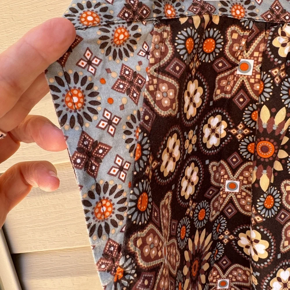 Vera Bradley Canyon Brown Blue What’s Cookin Apron Tie Waist Pockets - Picture 5 of 7